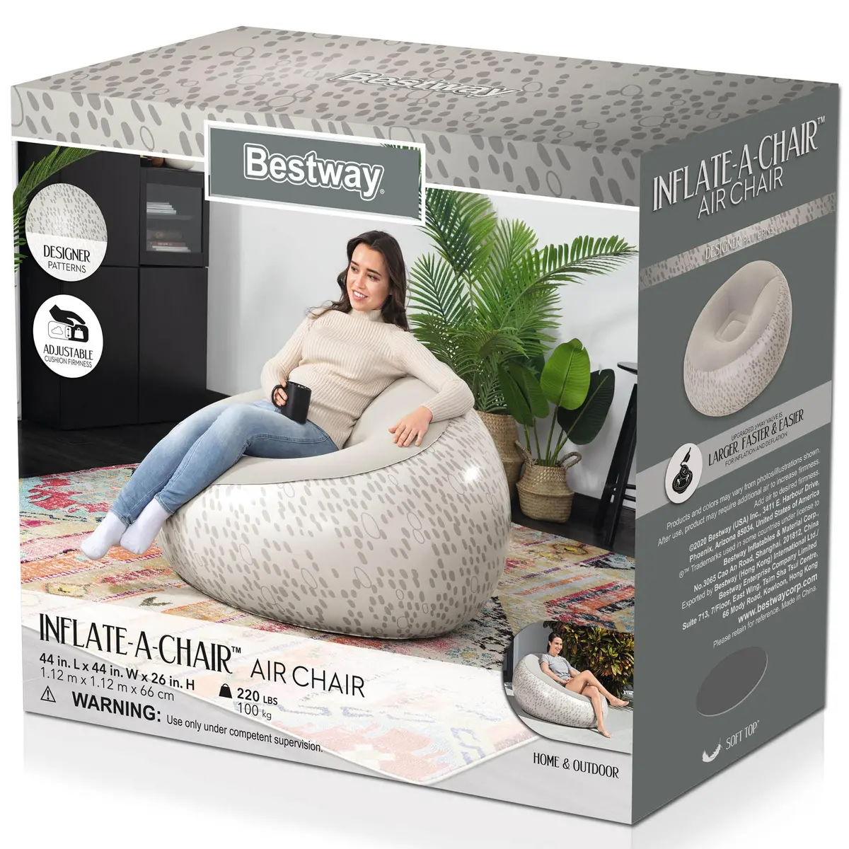 Bestway Inflate-A-Chair – Vibrant Inflatable Air Chair For Indoor/Outdoor Use 1