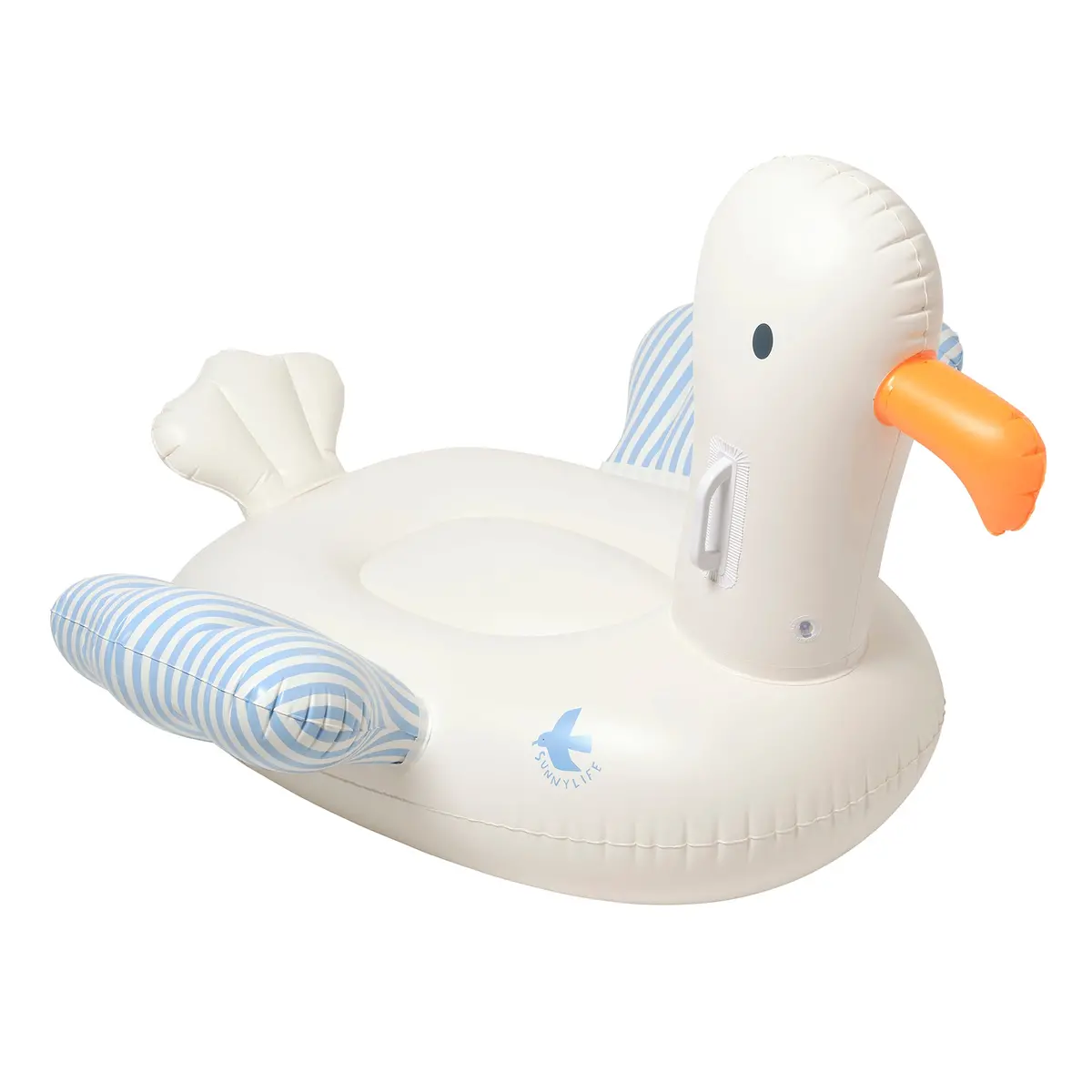 Sunnylife Kids Sid The Seagull Inflatable Ride-On Float - Blue Stripe 1