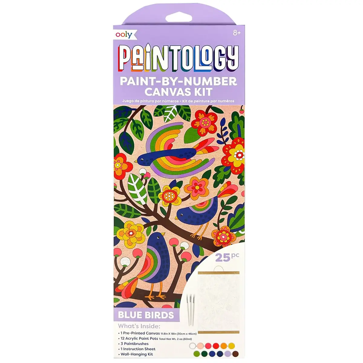 Ooly Paintology Blue Birds Paint-By-Number Canvas Kit - Diy Artwork For Ages 8+ 1