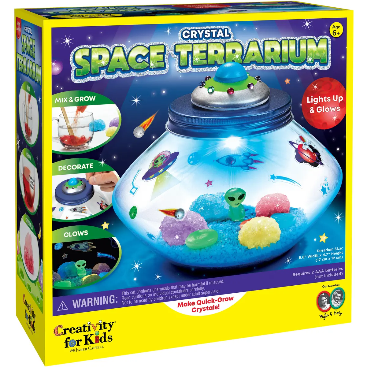 Creativity For Kids Crystal Space Terrarium - Glow-In-The-Dark Science Kit 1