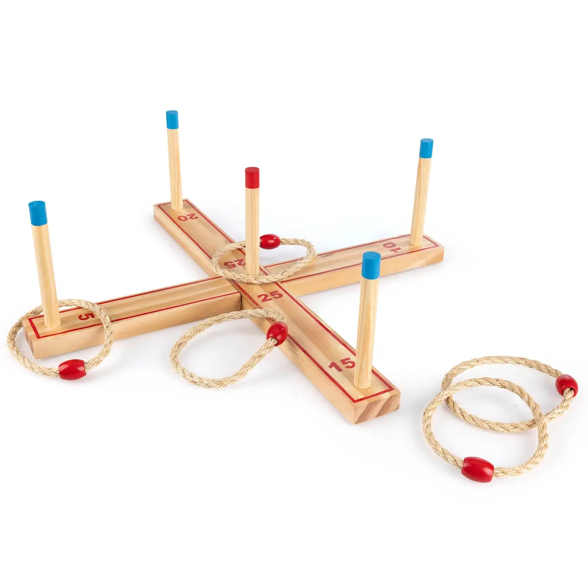 Grasshopper Games Classic Ring Toss Wood Game Set With Carrying Bag - Ages 3+ 1