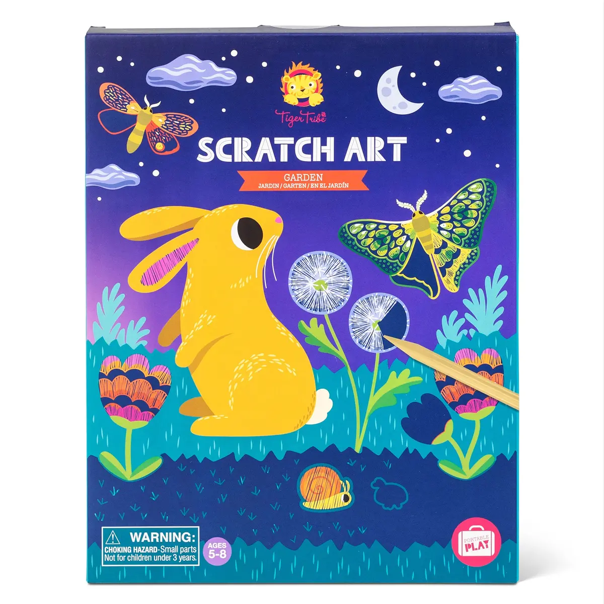 Tiger Tribe Scratch Art Garden Set - Vibrant Color Reveal, 8 Designs 1