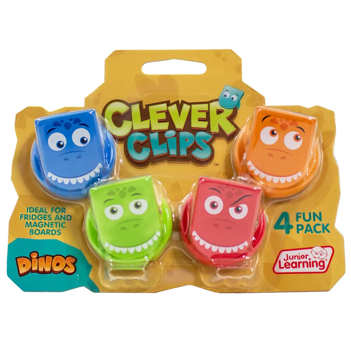 Junior Learning Dino Clever Clips - 4Pc Magnetic Fun Pack 1
