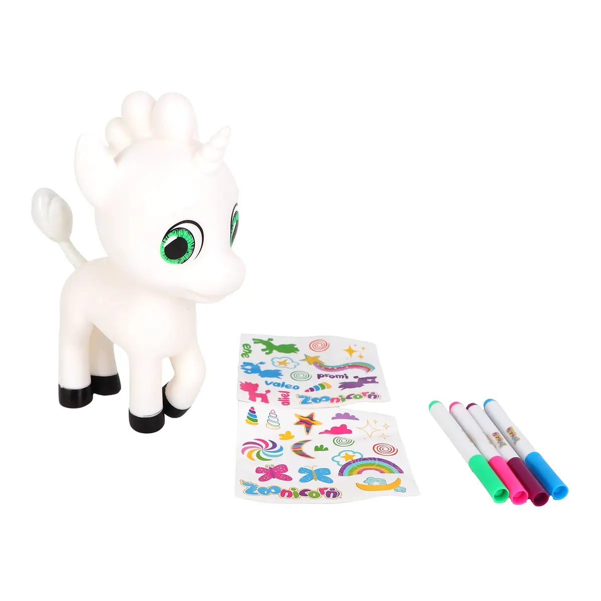 Zoonicorn Color Me Customizable 8" Figure - With Markers & Stickers, Kids 3+ 1