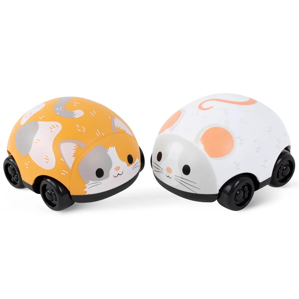 Tiger Tribe Zoomies Cat & Mouse Pull Back Toy Car Set, Interactive For Toddlers 1