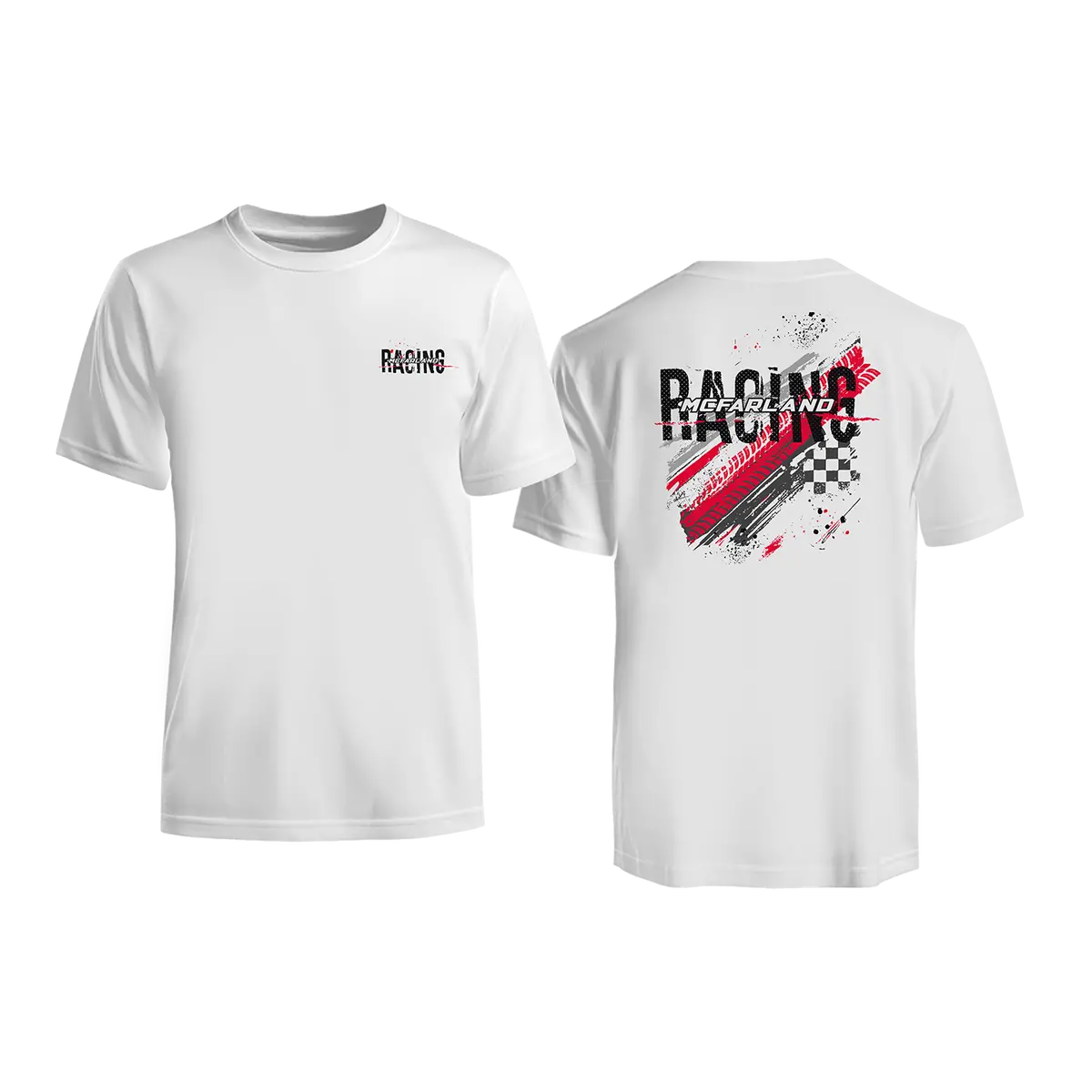 Mcfarland Racing Tire Tracks Shirt (White Or Black) 1
