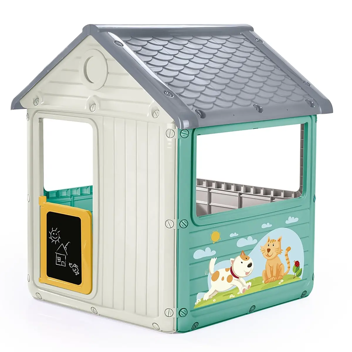 Dolu My First House Playhouse - Chic White & Green, Age 2+ 1