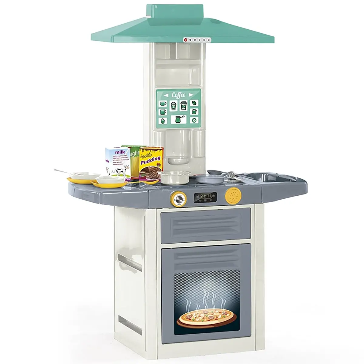 Dolu 20-Piece Toy Kitchen Playset - Green-Yellow-Gray 1