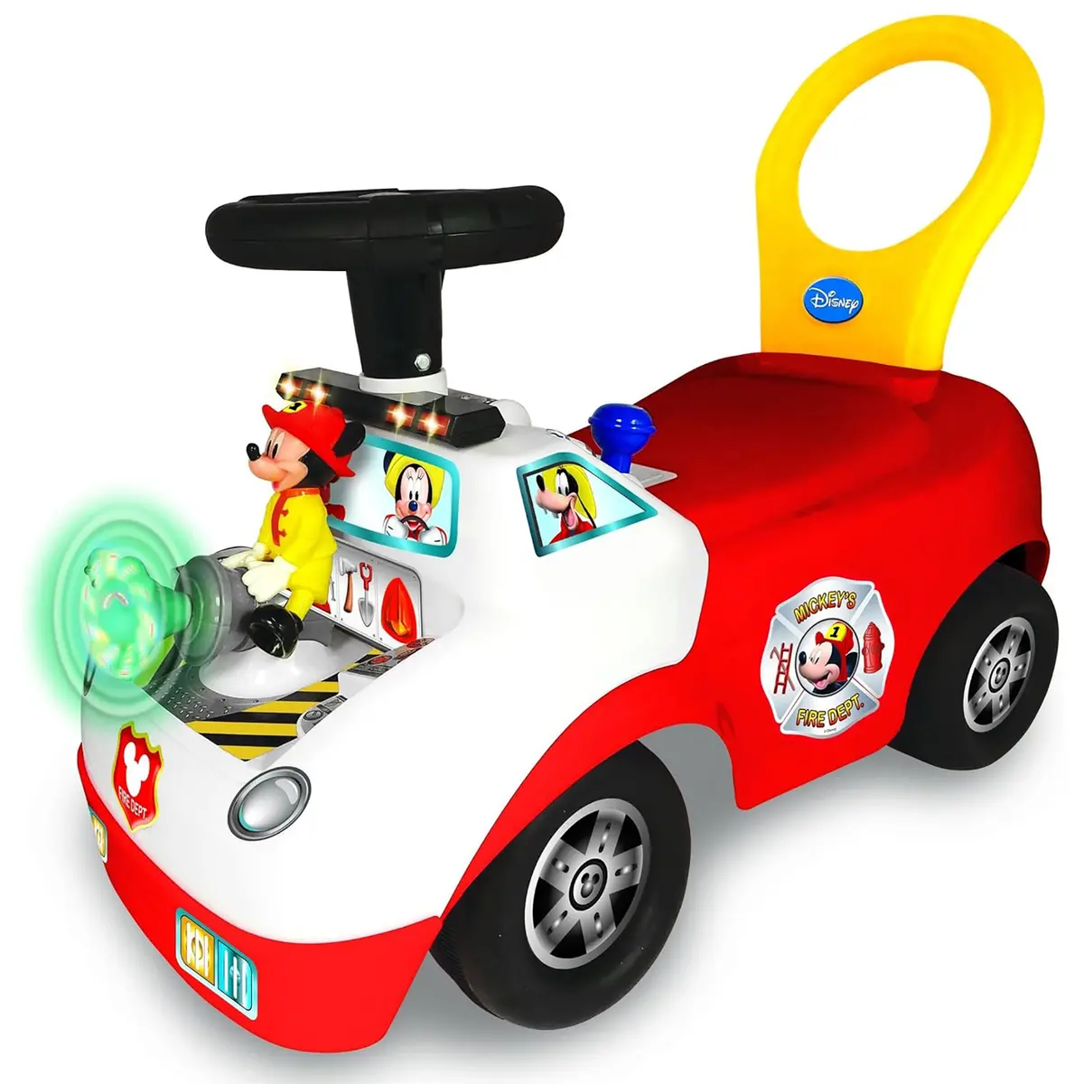 Kiddieland Disney Mickey Mouse Activity Fire Truck Light & Sound Ride-On 1