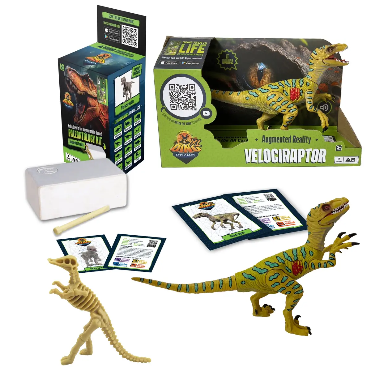 Dino Explorers: Ar Dinosaur Xl & Brick Combo - Velociraptor Sound Figure 1