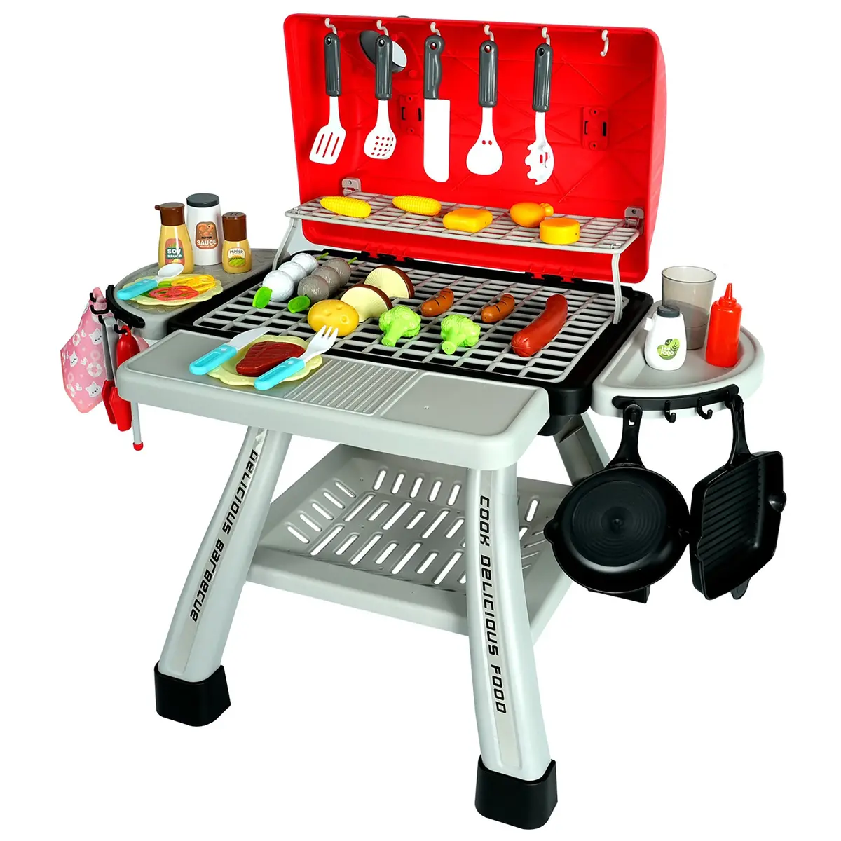 Easy Playhouse Bbq Grill Toy Playset - Realistic Effects 1