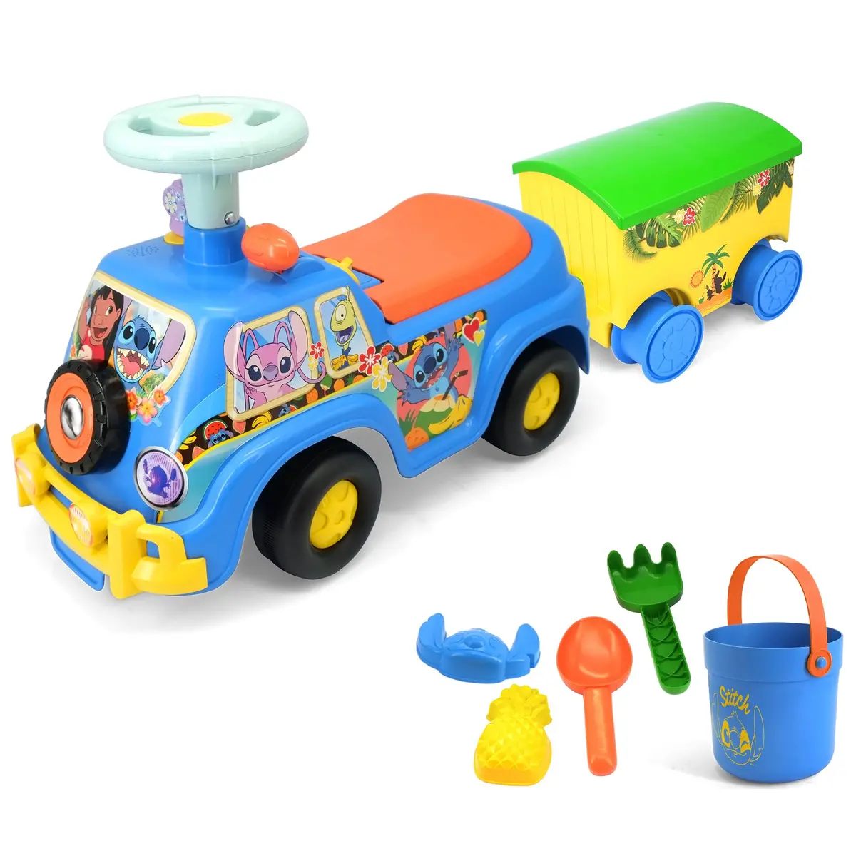 Kiddieland - Disney Stitch Lights N' Sounds Camper - Foot-To-Floor Ride-On 1