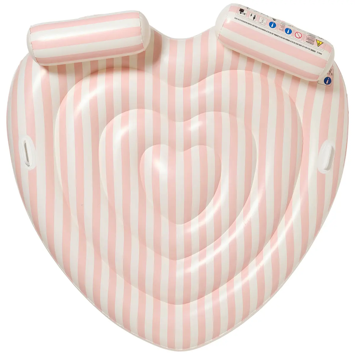 Sunnylife Twin Heart Inflatable Pool Float For Two - Pink Stripe 1