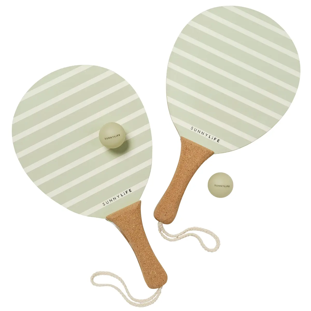 Sunnylife Vintage Beach Paddles - La Palma Sage Stripe 1