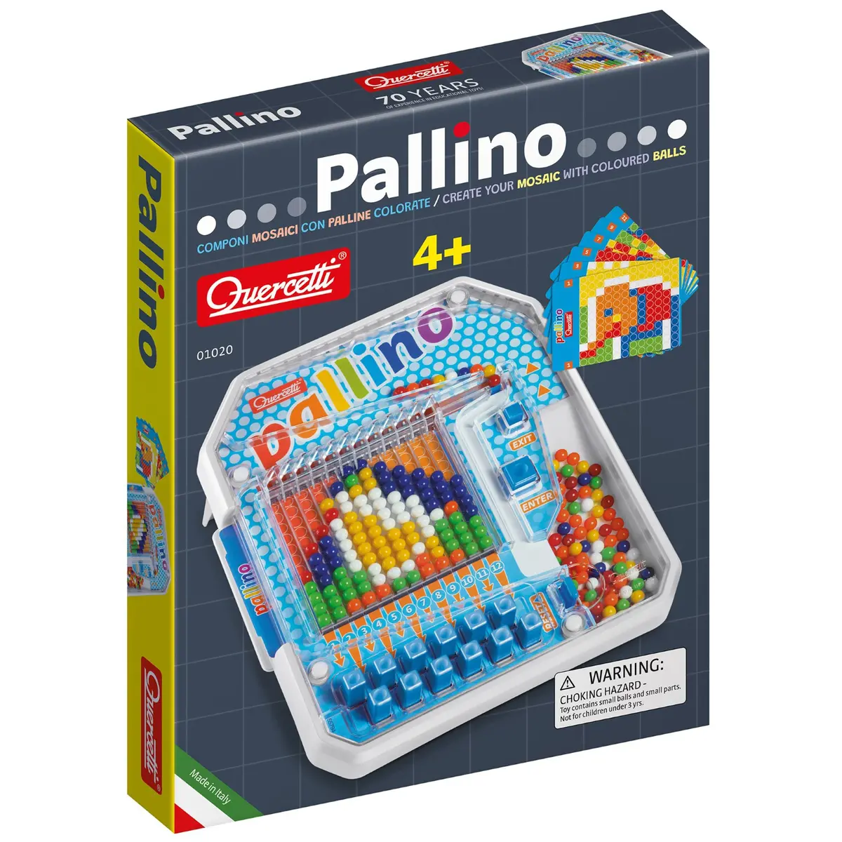 Quercetti Pallino Colorful Mosaic Game - Interactive Stem Toy With Design Cards 1