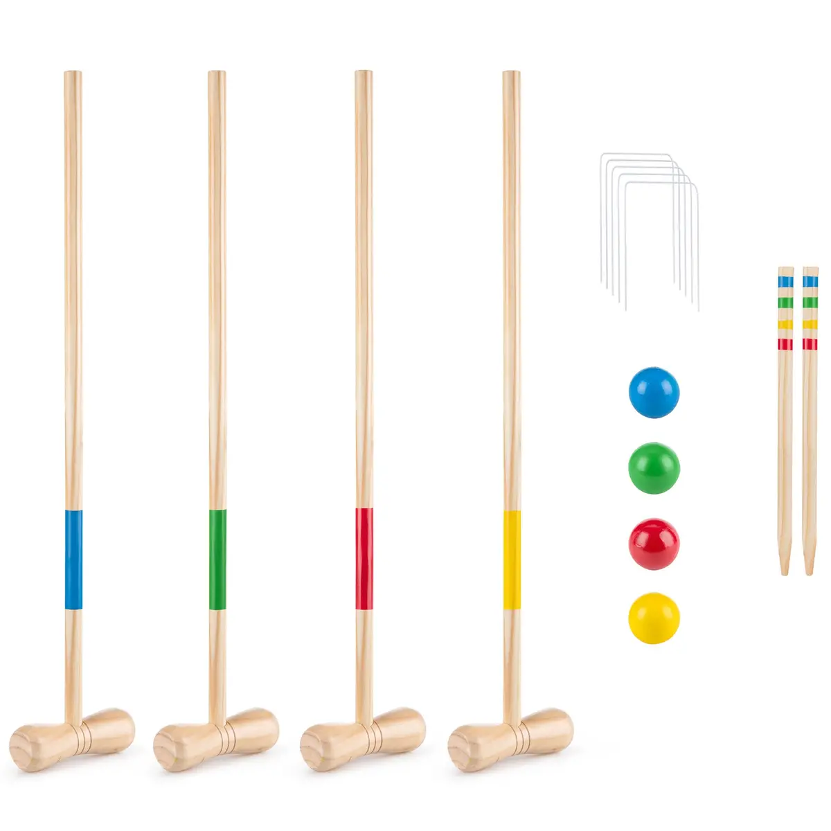 Grasshopper Games Family Croquet Set With Wooden Mallets, Balls, And Travel Bag 1