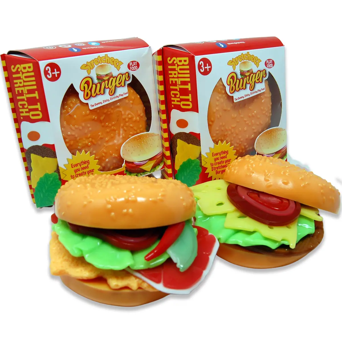 Stretcheez Hamburger 2Pk - Stretchy Surprise Toy Food 1