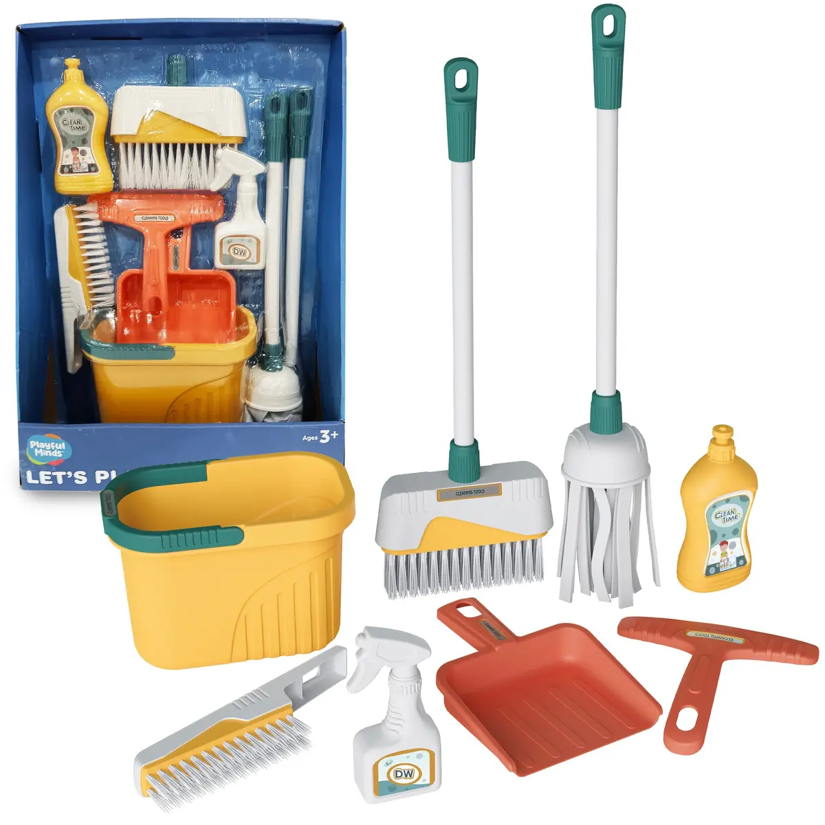 Playful Minds 8Pc Household Cleaning Set - Pretend Play Kit For Ages 3+ 1