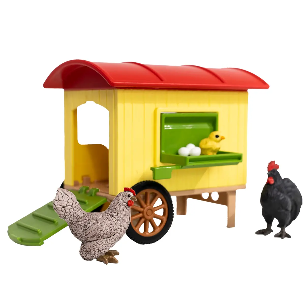 Schleich Farm World Mobile Chicken Coop 6Pc Toy Playset 1