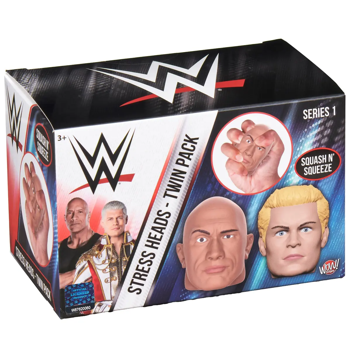 Wwe Stress Heads Twin Pack - 3" Cody Rhodes & The Rock Squeeze Toys 1