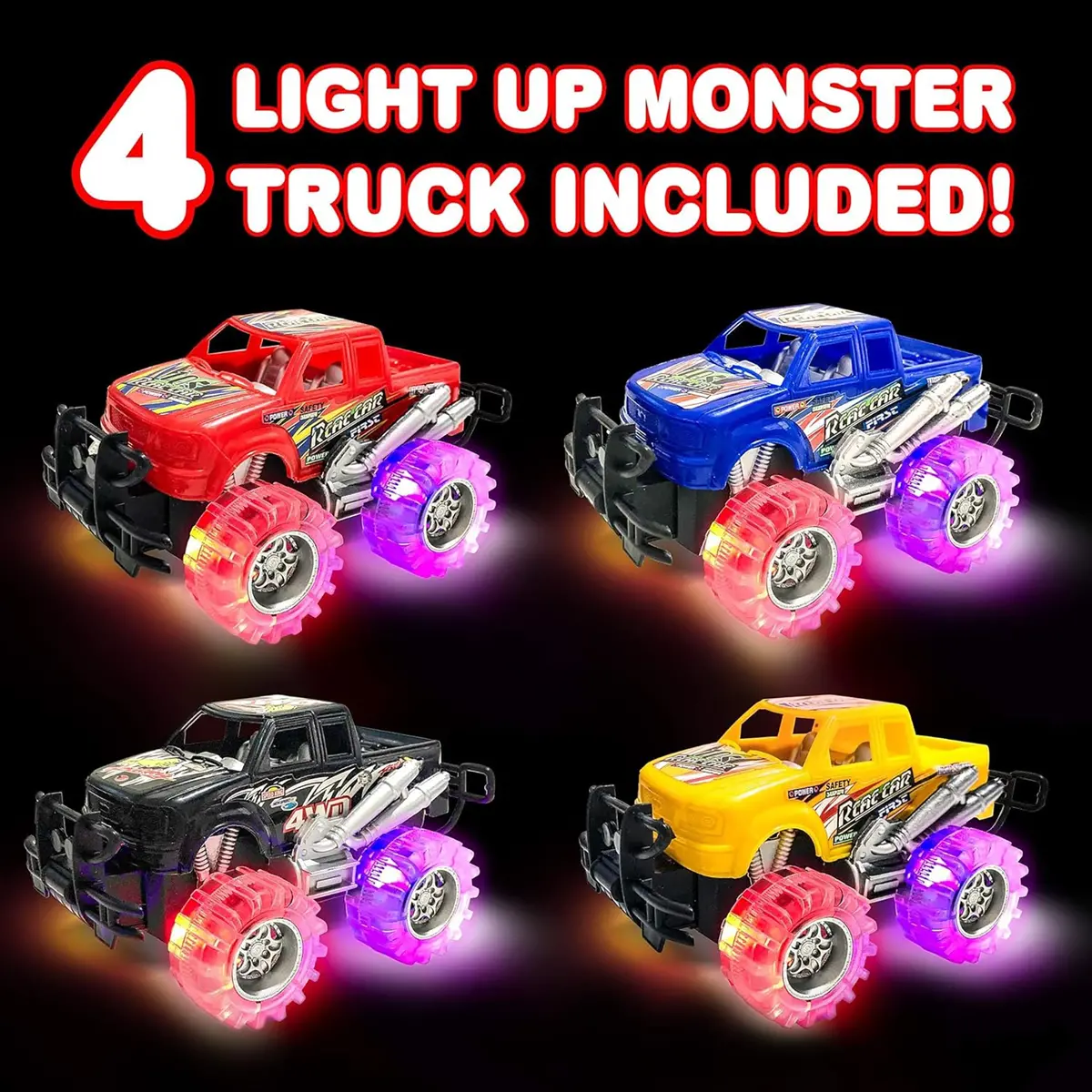 Brilliant Blaze Light-Up Monster Truck Set - 4Pc 1