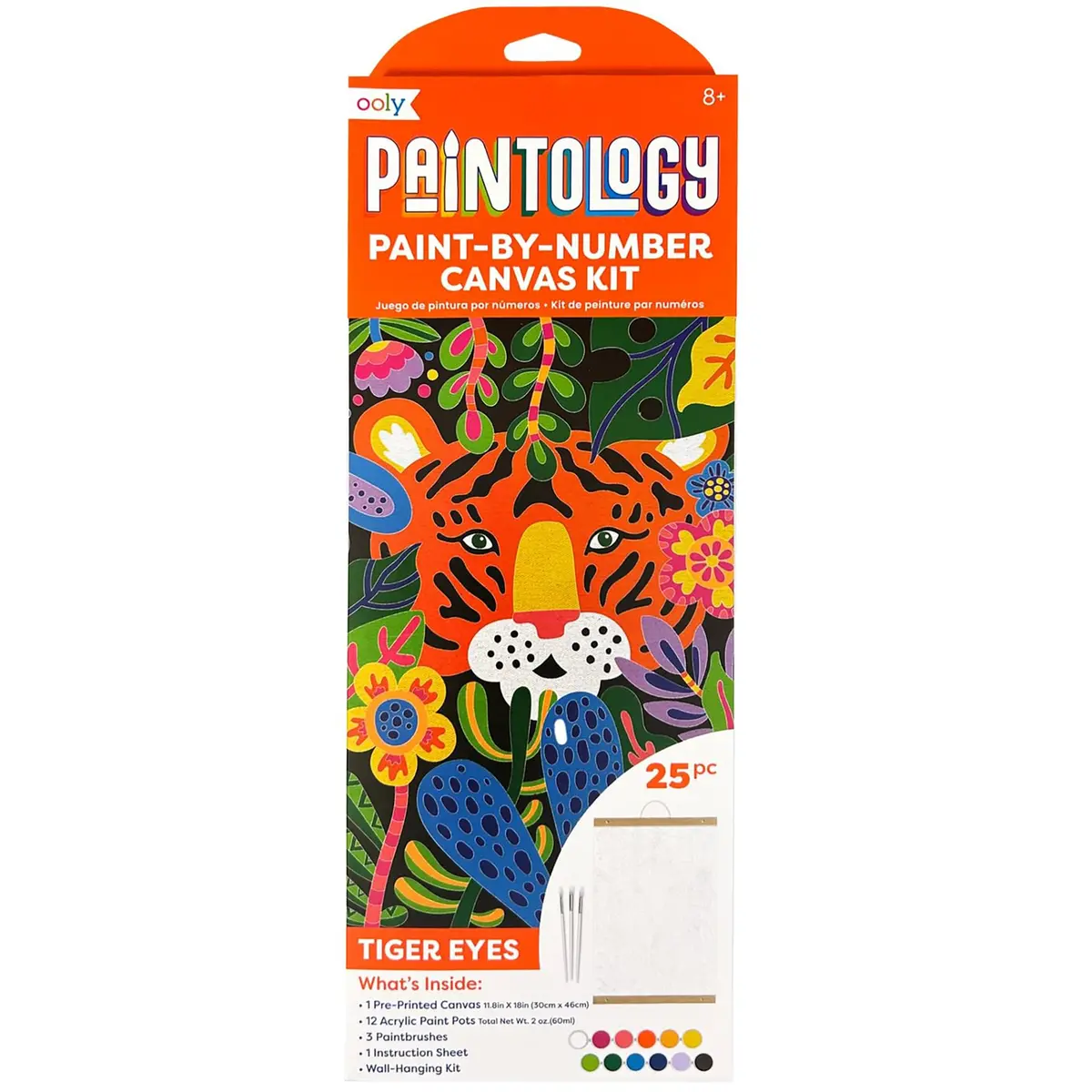 Ooly Paintology Canvas Paint-By-Number Kit - Tiger Eyes - Diy Art, Ages 8+ 1