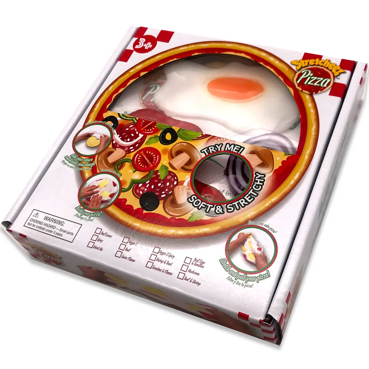 Stretcheez Pizza Playset - Surprise Toppings And Styles - Stretchy Toy Food For Creative Roleplay, Ages 3+ 1