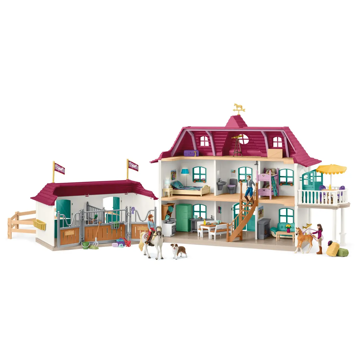 Schleich Horse Club Lakeside Country House & Stable - 192Pc Doll House Adventure Playset 1