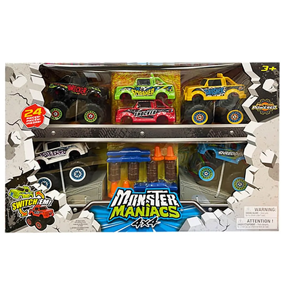 Monster Maniacs Switch 'Ems 24Pc Monster Truck Playset 1