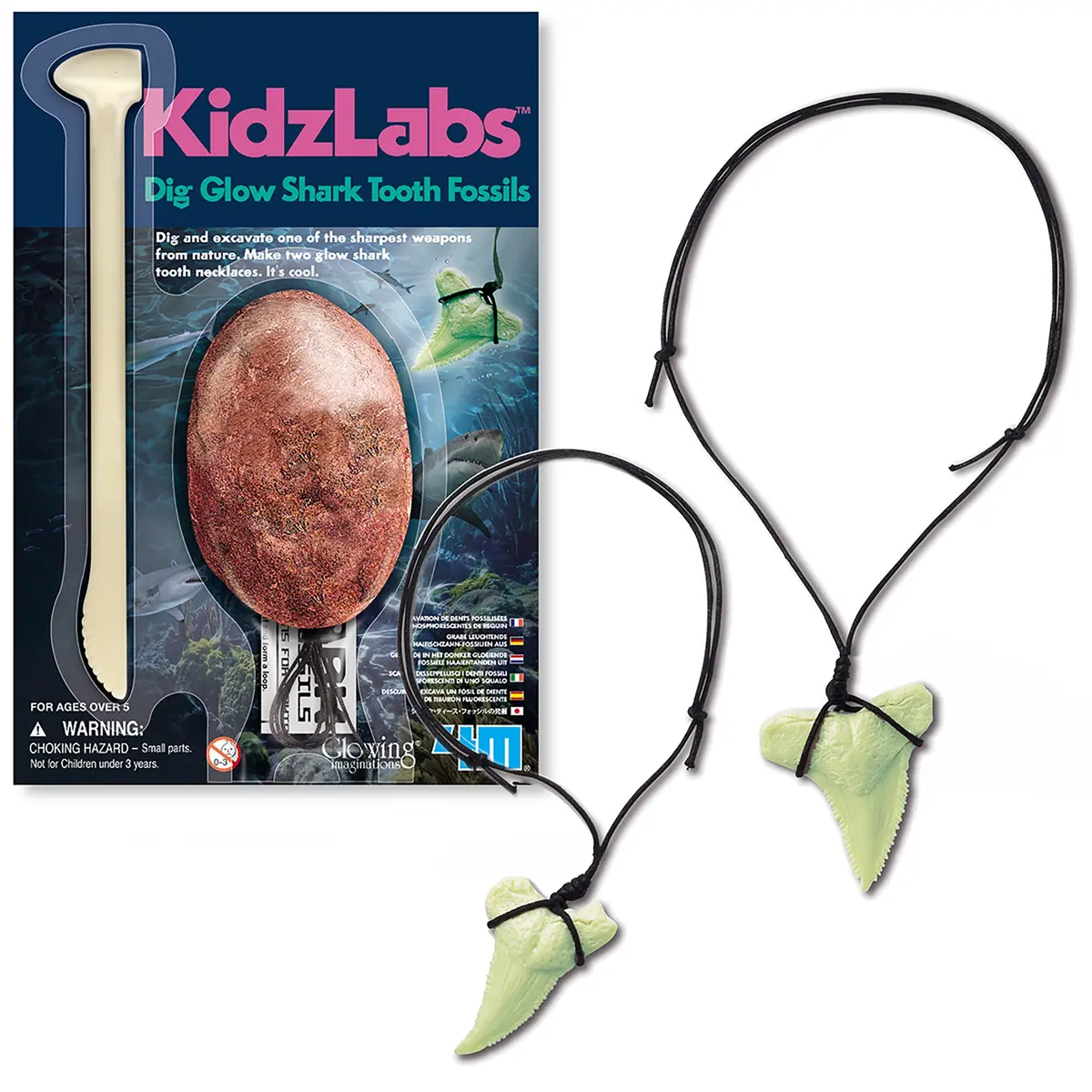Kidzlabs Glow-In-The-Dark Shark Tooth Fossil Digging Kit 1