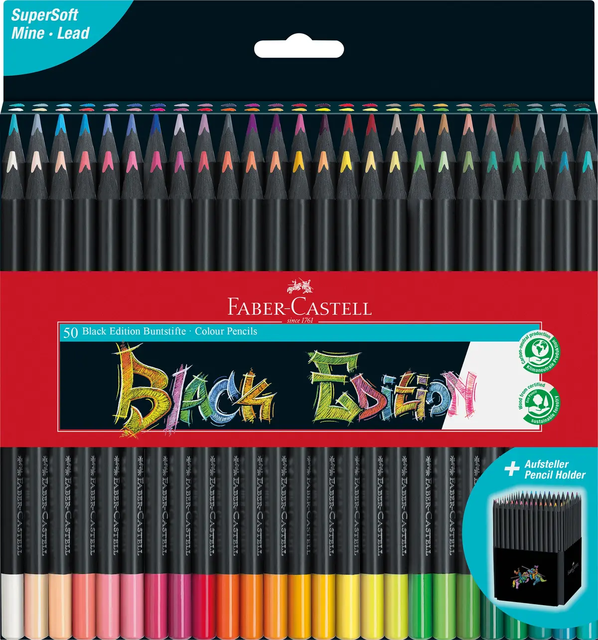 Faber-Castell Black Edition 50 Color Pencils - Art Set 1