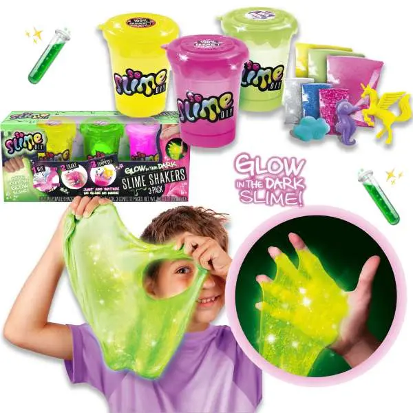 So Slime Diy Slime Shaker Glow Kit - 3-Pack Yellow, Green, Pink 1