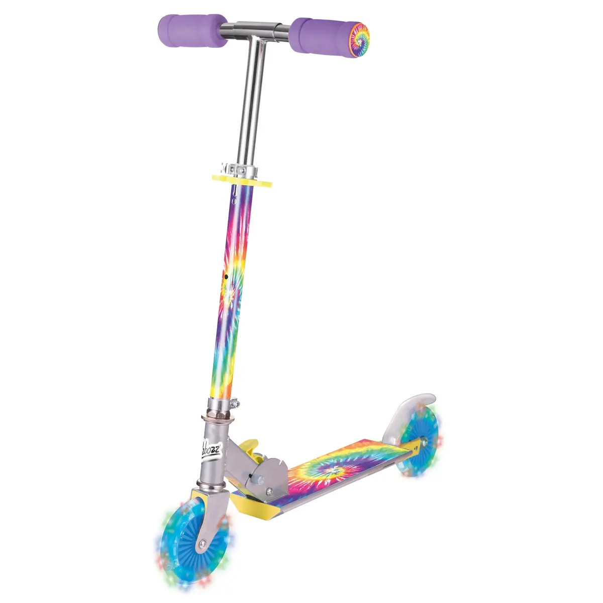 Ozbozz Tie-Dye Foldable Scooter With Light-Up Wheels 1