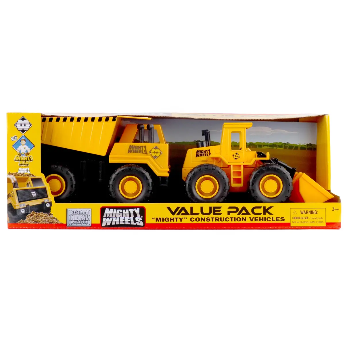 Mighty Wheels Construction Twin Pack - 7" Dump Truck & Front Loader 1