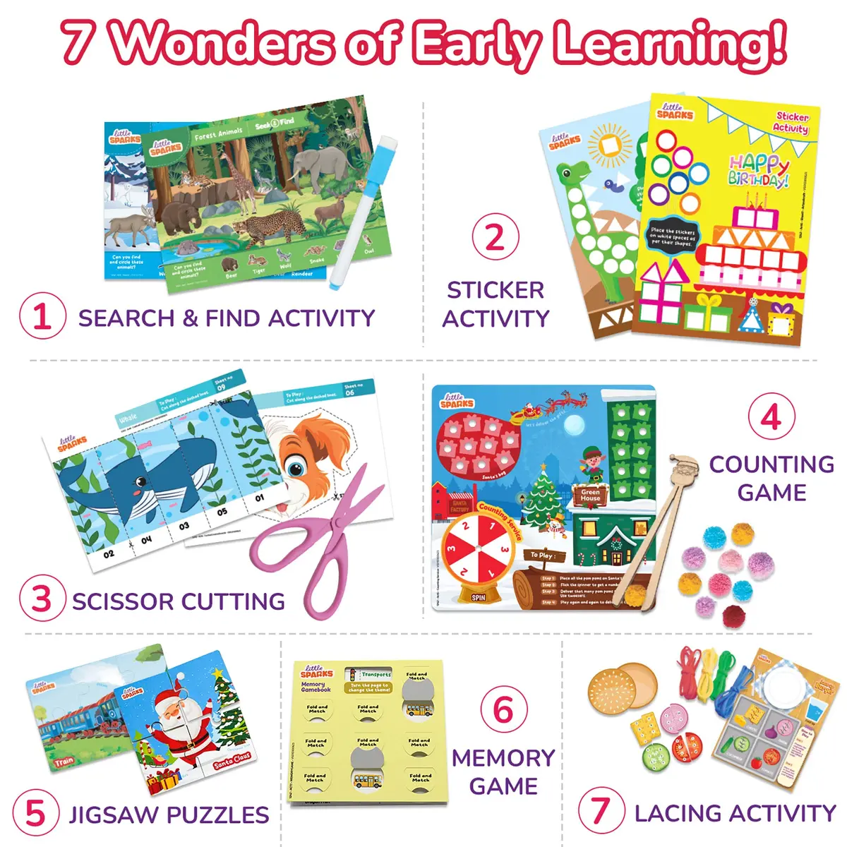 Little Sparks: Smart Busy Box - 7-In-1 Preschool Learning Kit 1
