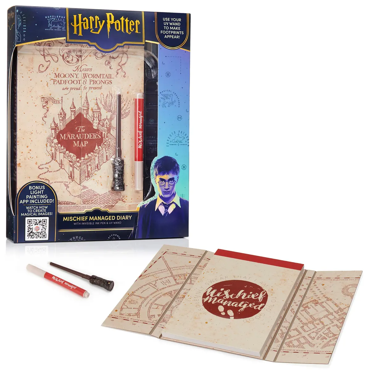 Wizarding World Mischief Managed Diary With Marauders Map & Uv Wand 1