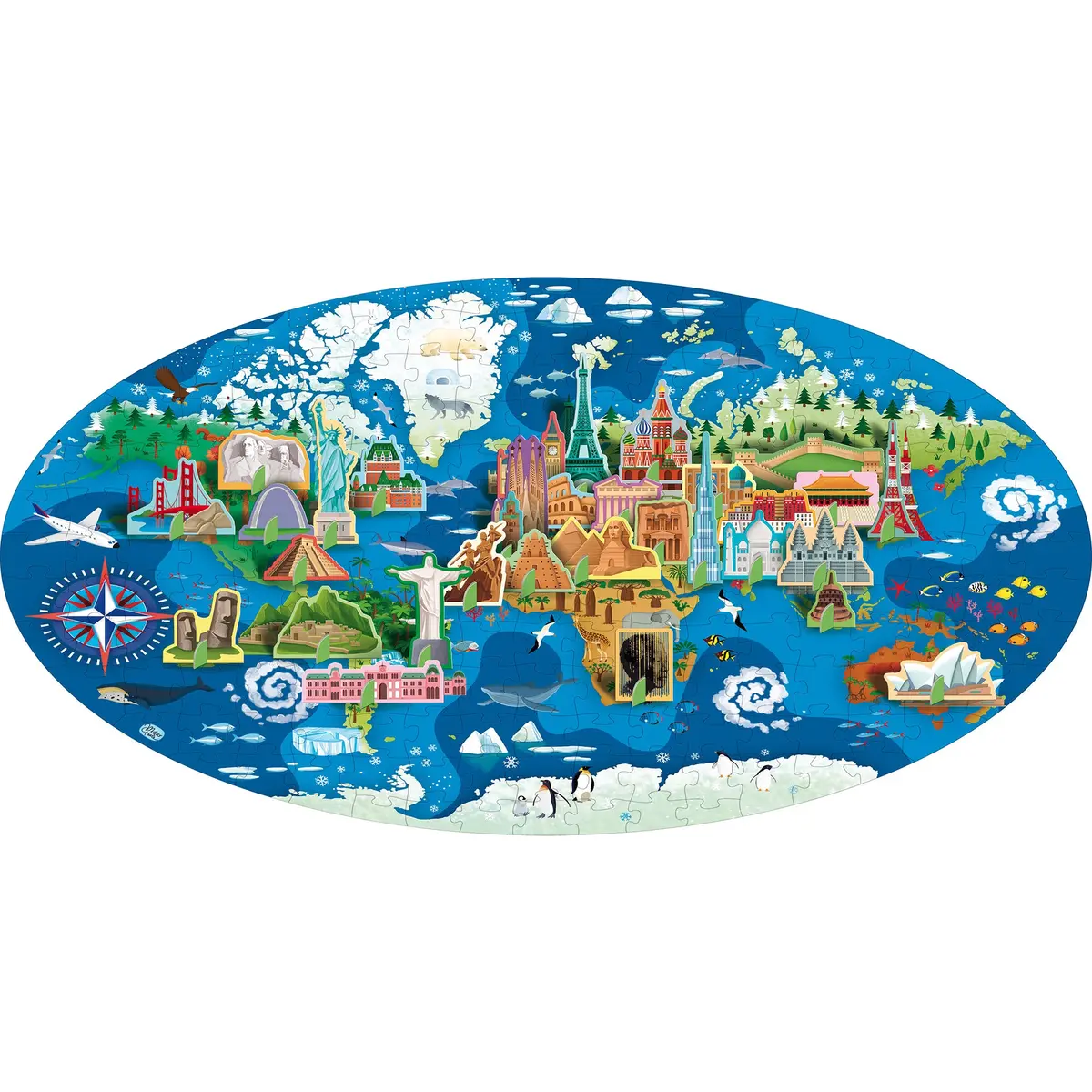 Tle: Monuments Of The World - 200-Piece Puzzle & Educational Book Set 1