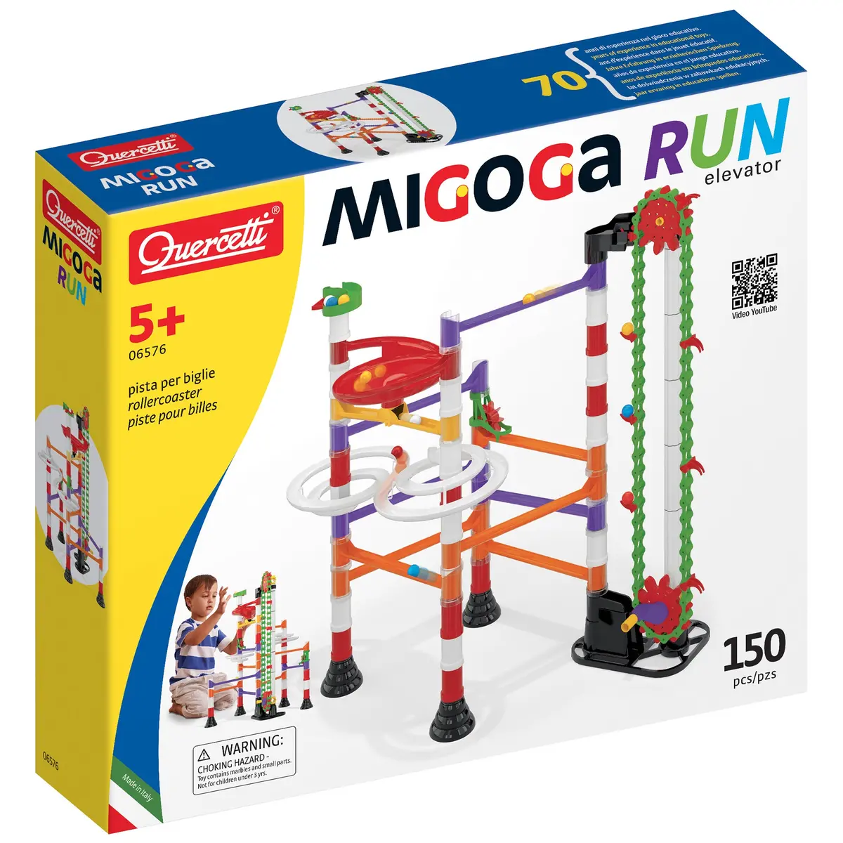 Quercetti Migoga Marble Run Elevator - 150Pc Stem Toy Set 1