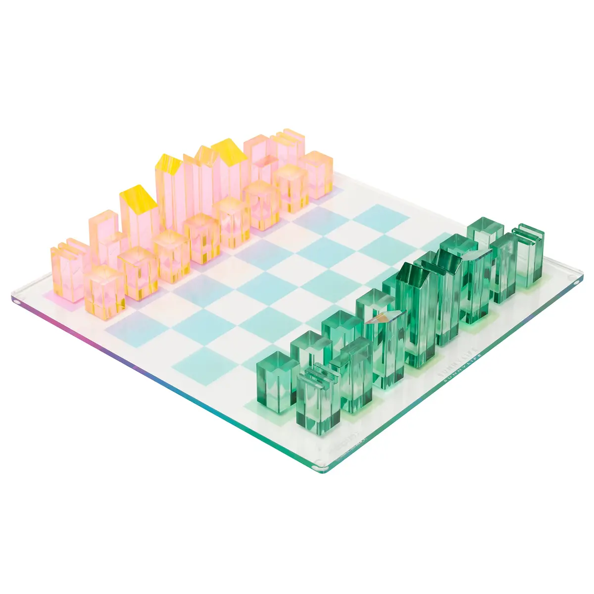 Sunnylife Lucite Ombre Sherbert Chess & Checkers Set 1