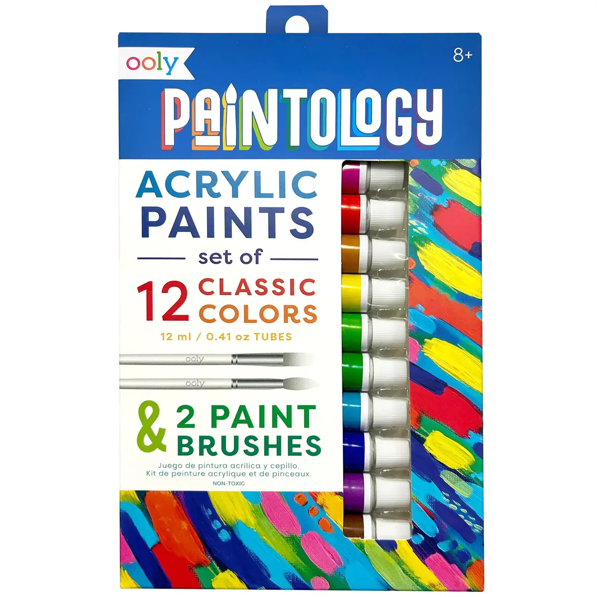 Ooly Paintology Classic Acrylic Paint Set - 12 Colors With Brushes, Ages 8+ 1