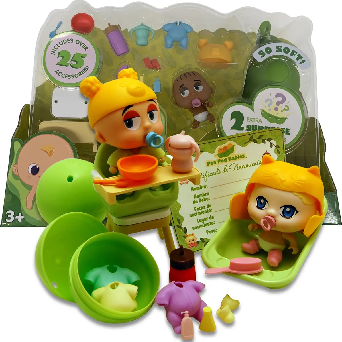 Pea Pod Babies 27-Piece Dinner & Bath Playset With Mini Dolls And Accessories 1