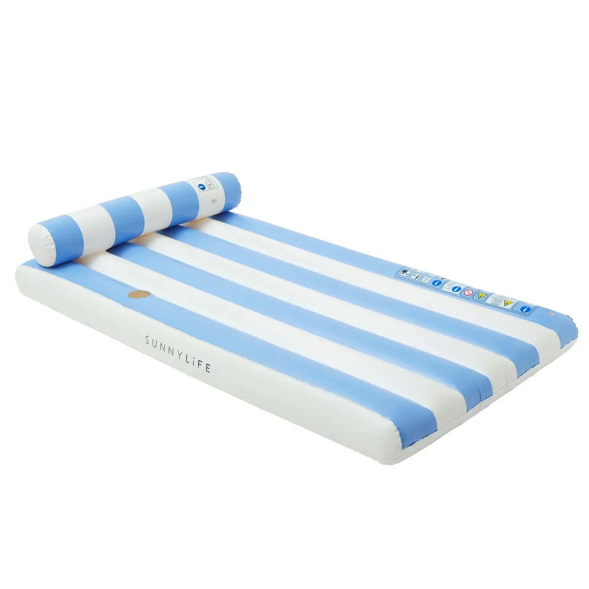 Sunnylife Luxe Lilo Blue Stripe Inflatable Pool Float - 70 X 41 Inch 1