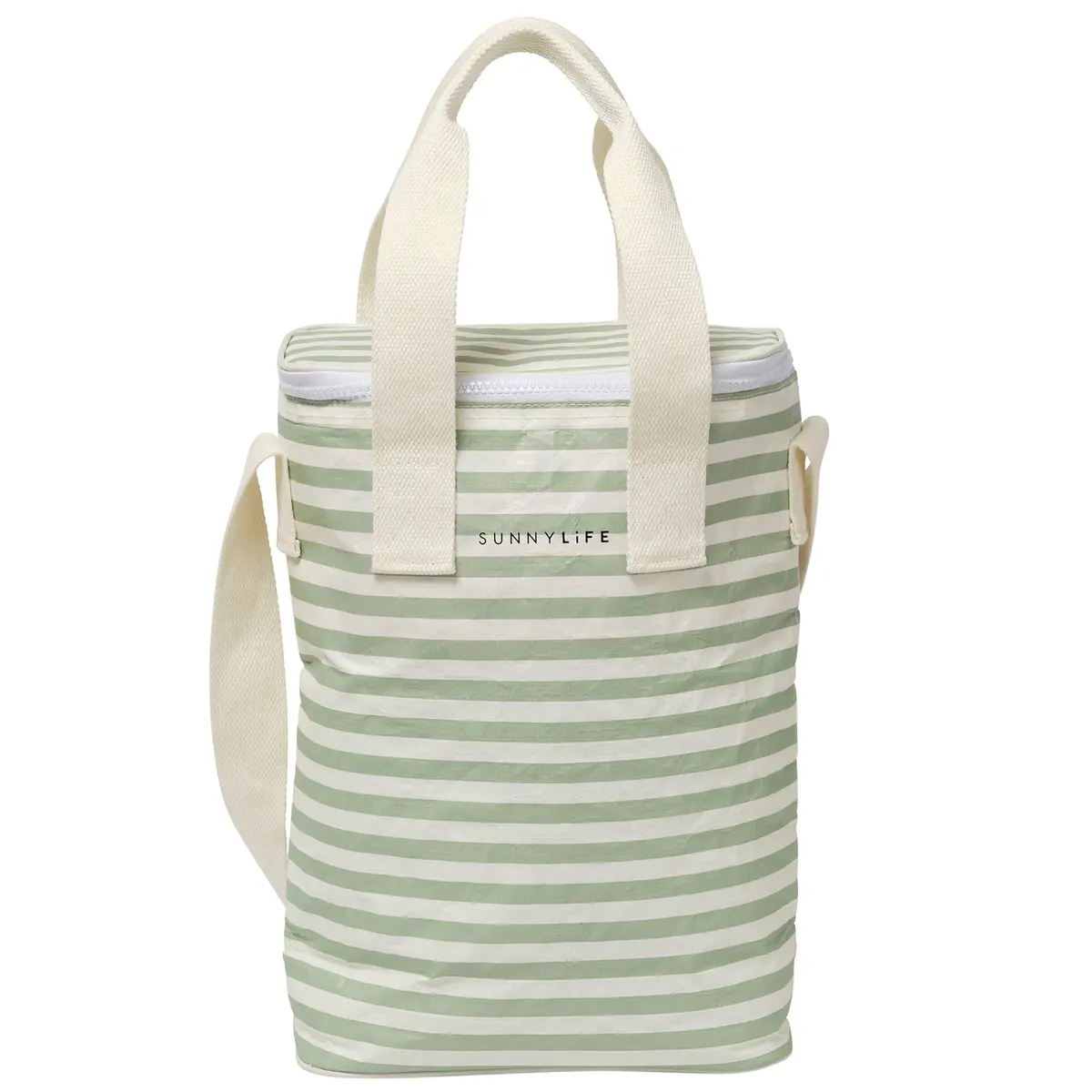 Sunnylife La Palma Sage Stripe Lightweight Cooler Drinks Bag - 2.1Gal 1