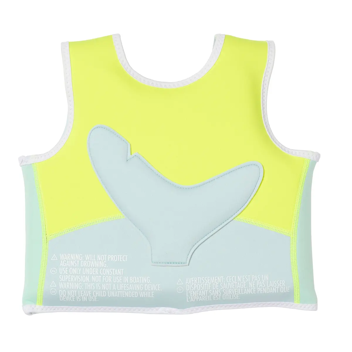 Sunnylife Kids Swim Vest 1-2 - Salty The Shark, Aqua Neon Yellow, 33Lb Cap 2