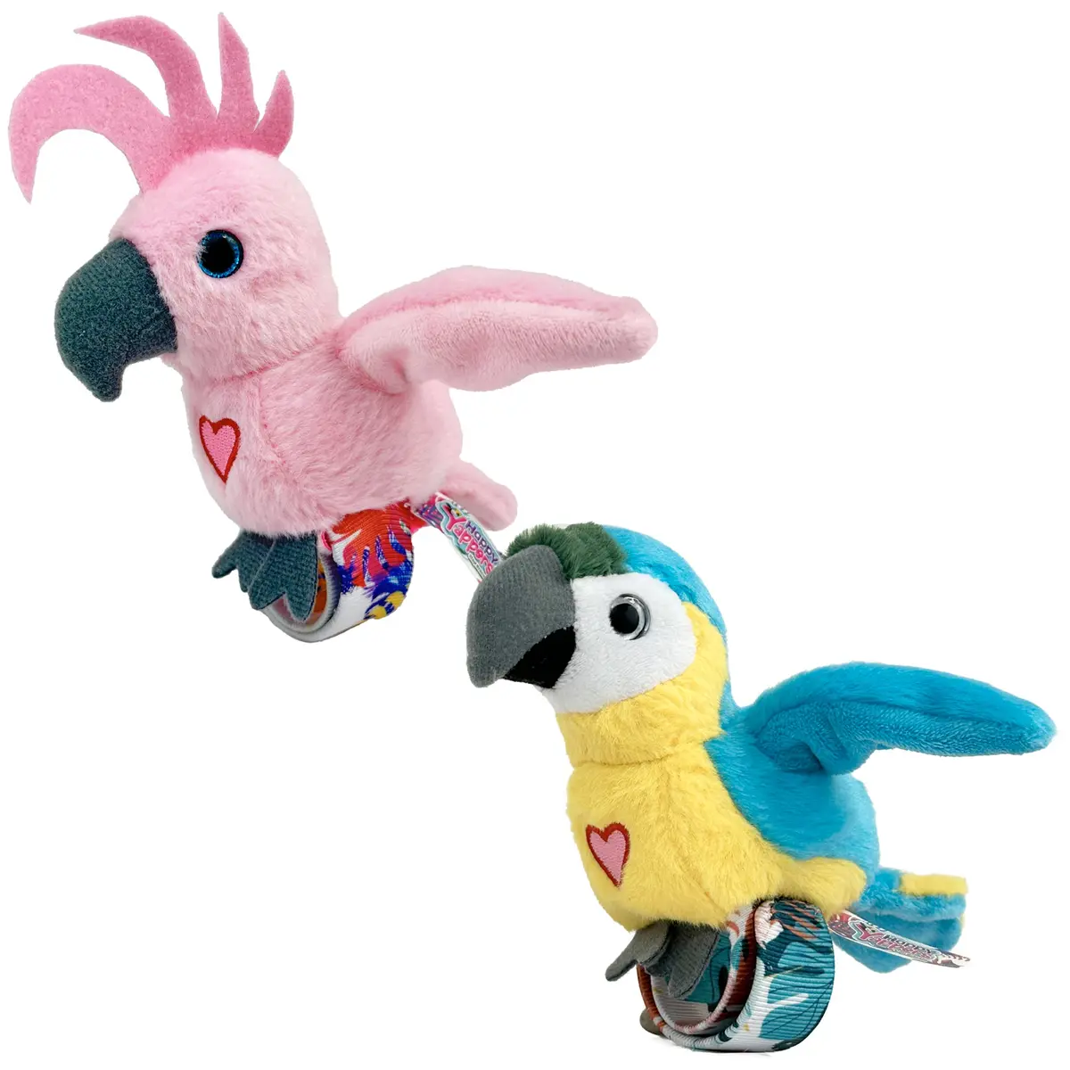 Happy Yappers Interactive Birds 2 Pack: Cockatoo & Blue Parrot 1