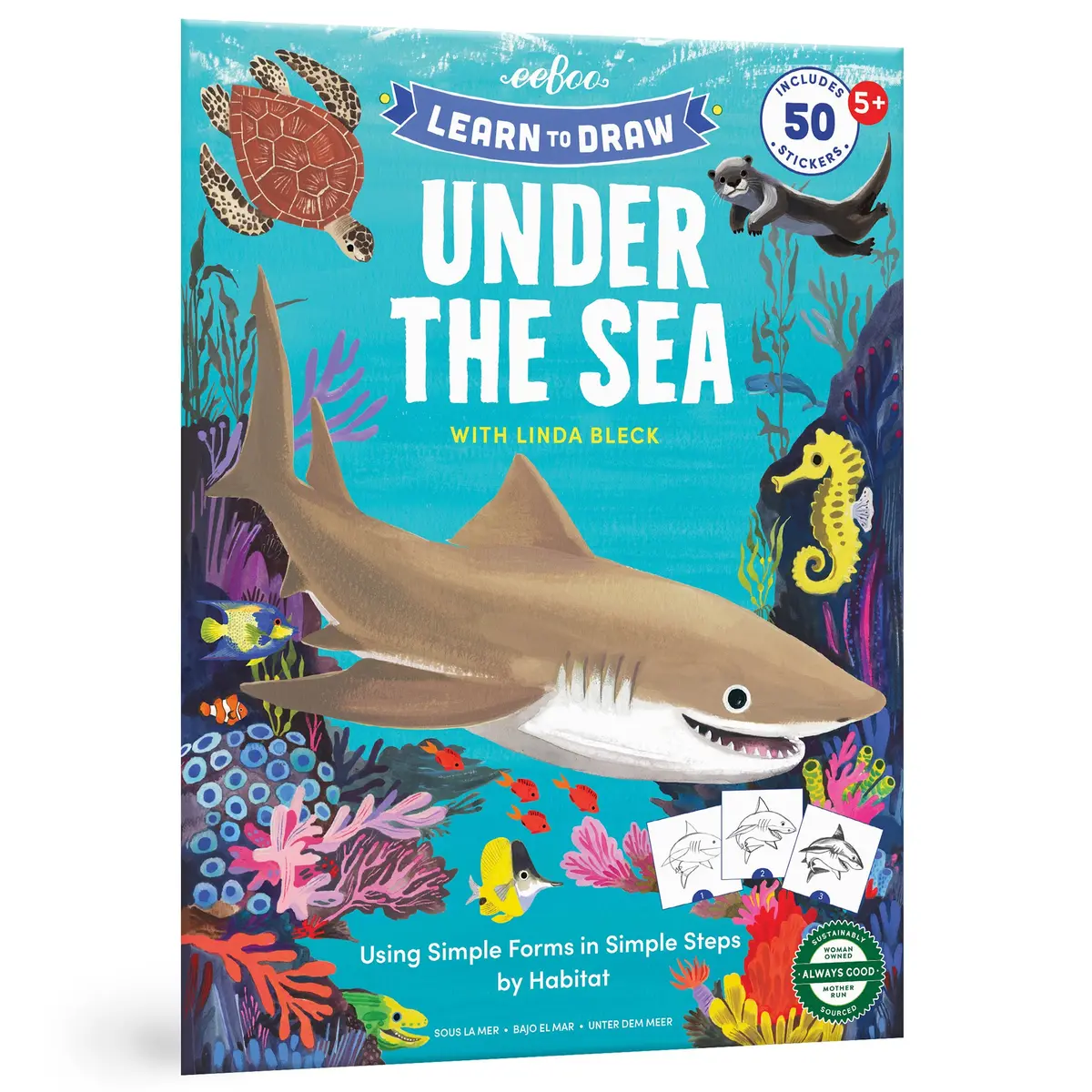 Eeboo Under The Sea Drawing Kit - 32 Pages + 50 Stickers 1