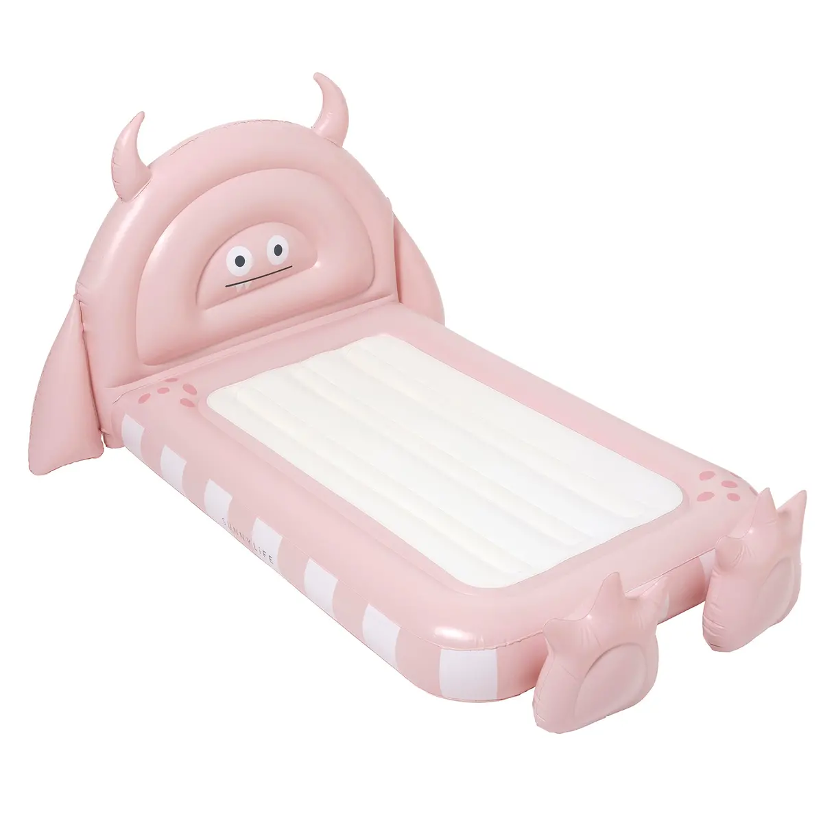 Sunnylife Monster Pink Kids Inflatable Sleepover Bed With Character Headboard 1