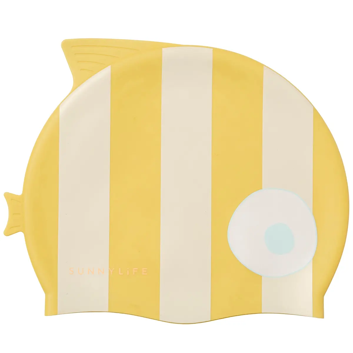 Sunnylife Finn The Fish Kids' Silicone Swim Cap, Ages 3-9 1