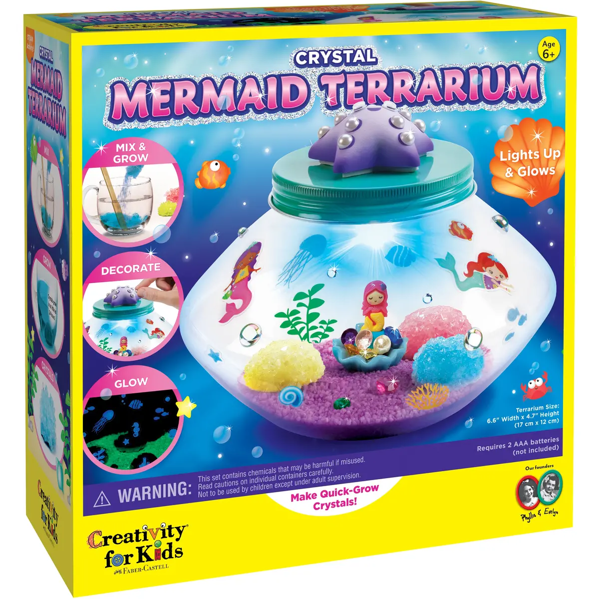 Creativity For Kids Crystal Mermaid Terrarium - Grow Your Own Crystals 1