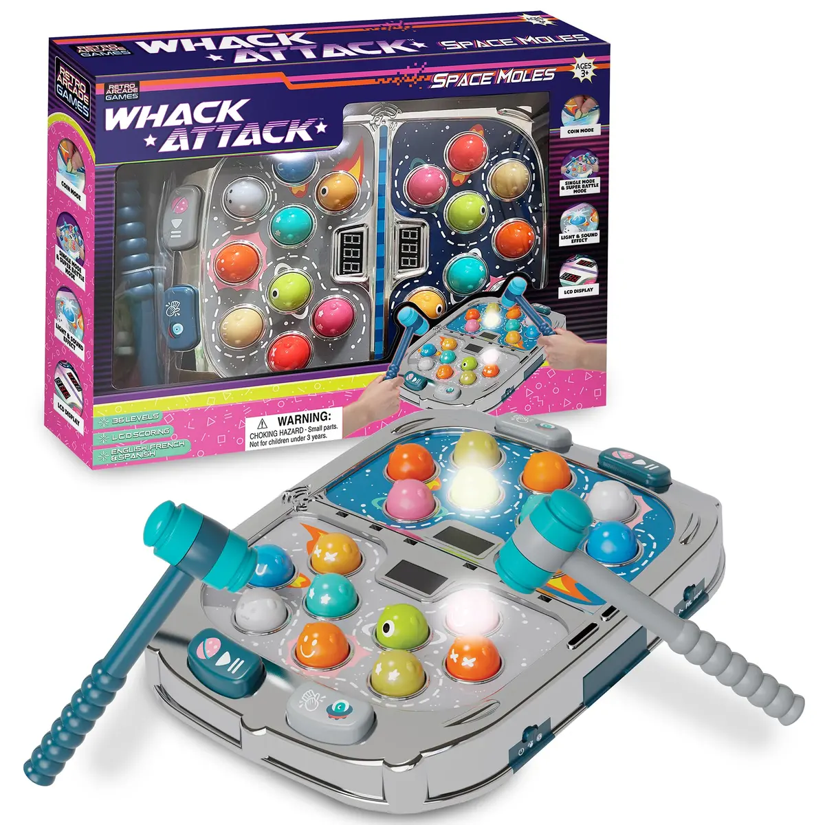 Thin Air Games Whack Attack Space Mole Tabletop Game With Lights And Sounds 1
